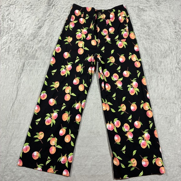 Maeve Pants - Anthropologie Maeve The Colette Peach Print Wide Leg Pants Size 26 Fruit